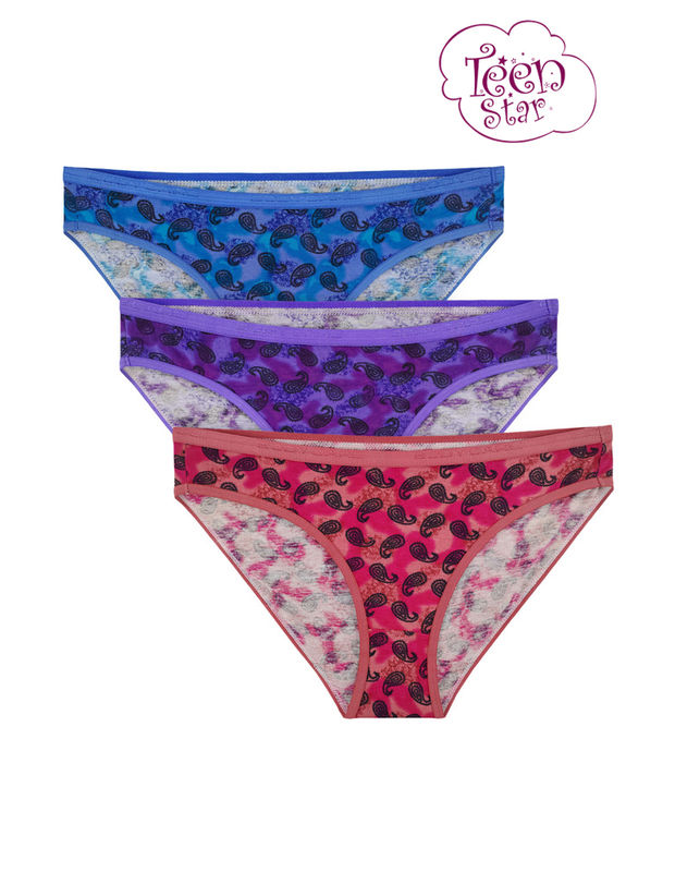 Bodycare 100% cotton Teenager Panties in Pack of 3-T-903-Assorted