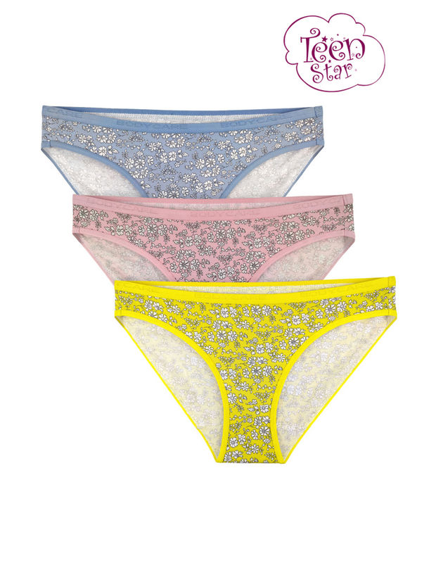 Bodycare 100% cotton Teenager Panties in Pack of 3-T-908-Assorted