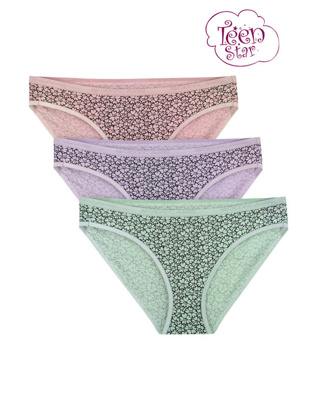 Bodycare 100% cotton Teenager Panties in Pack of 3-T-909-Assorted