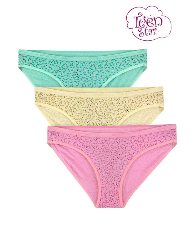 Bodycare 100% cotton Teenager Panties in Pack of 3-T-913-Assorted