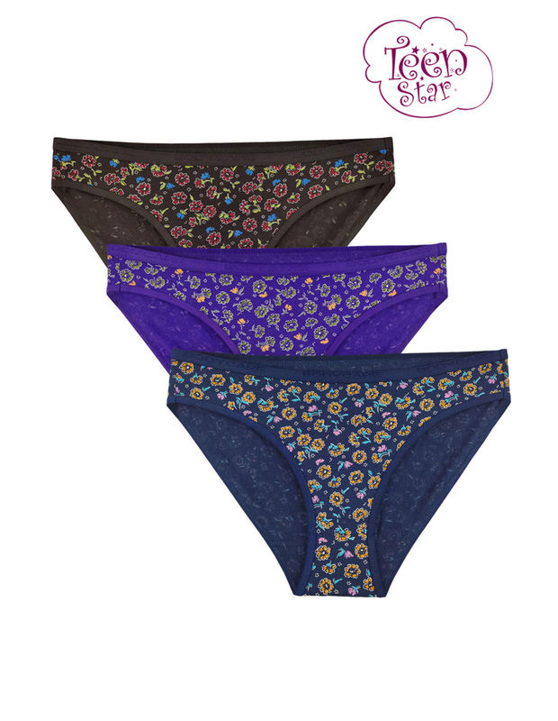 Bodycare 100% cotton Teenager Panties in Pack of 3-T-917-Assorted