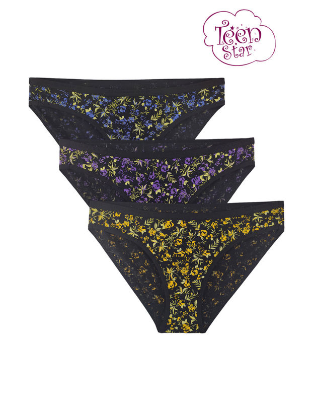 Bodycare 100% cotton Teenager Panties in Pack of 3-T-919-Assorted