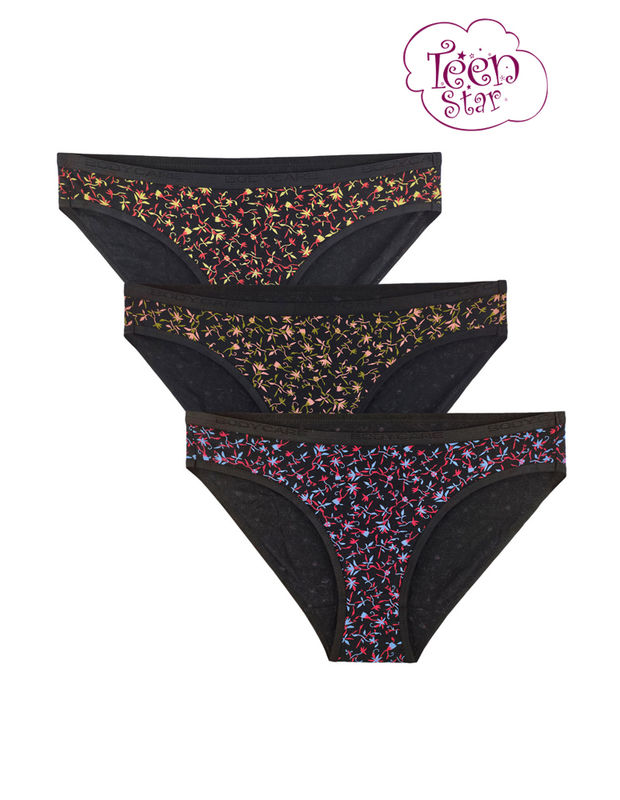 Bodycare 100% cotton Teenager Panties in Pack of 3-T-920-Assorted