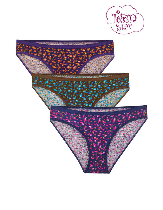 Bodycare 100% cotton Teenager Panties in Pack of 3-T-922-Assorted