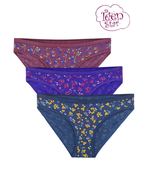 Bodycare 100% cotton Teenager Panties in Pack of 3-T-925-Assorted