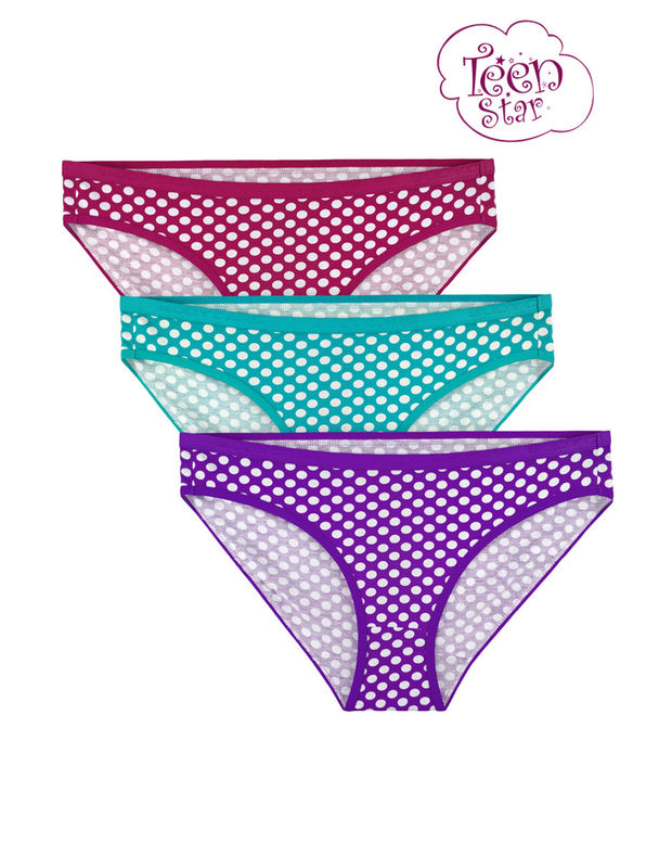 Bodycare 100% cotton Teenager Panties in Pack of 3-T-929-Assorted