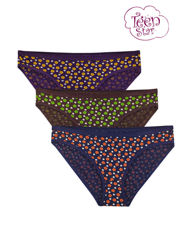 Bodycare 100% cotton Teenager Panties in Pack of 3-T-979-Assorted