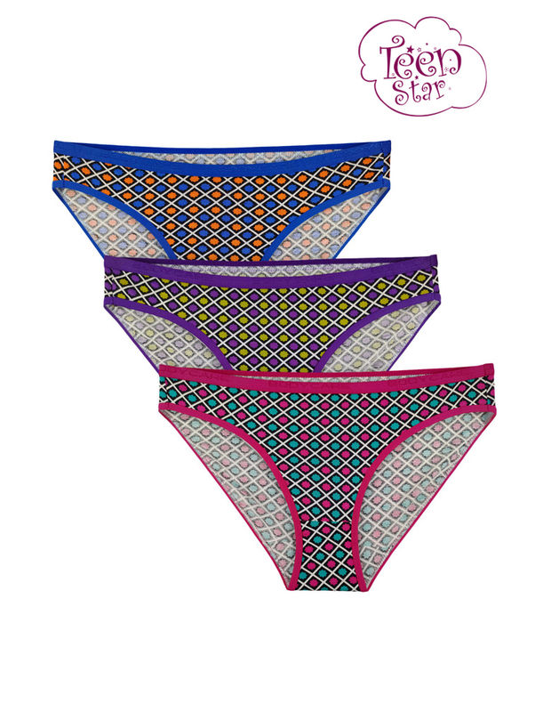 Bodycare 100% cotton Teenager Panties in Pack of 3-T-992-Assorted