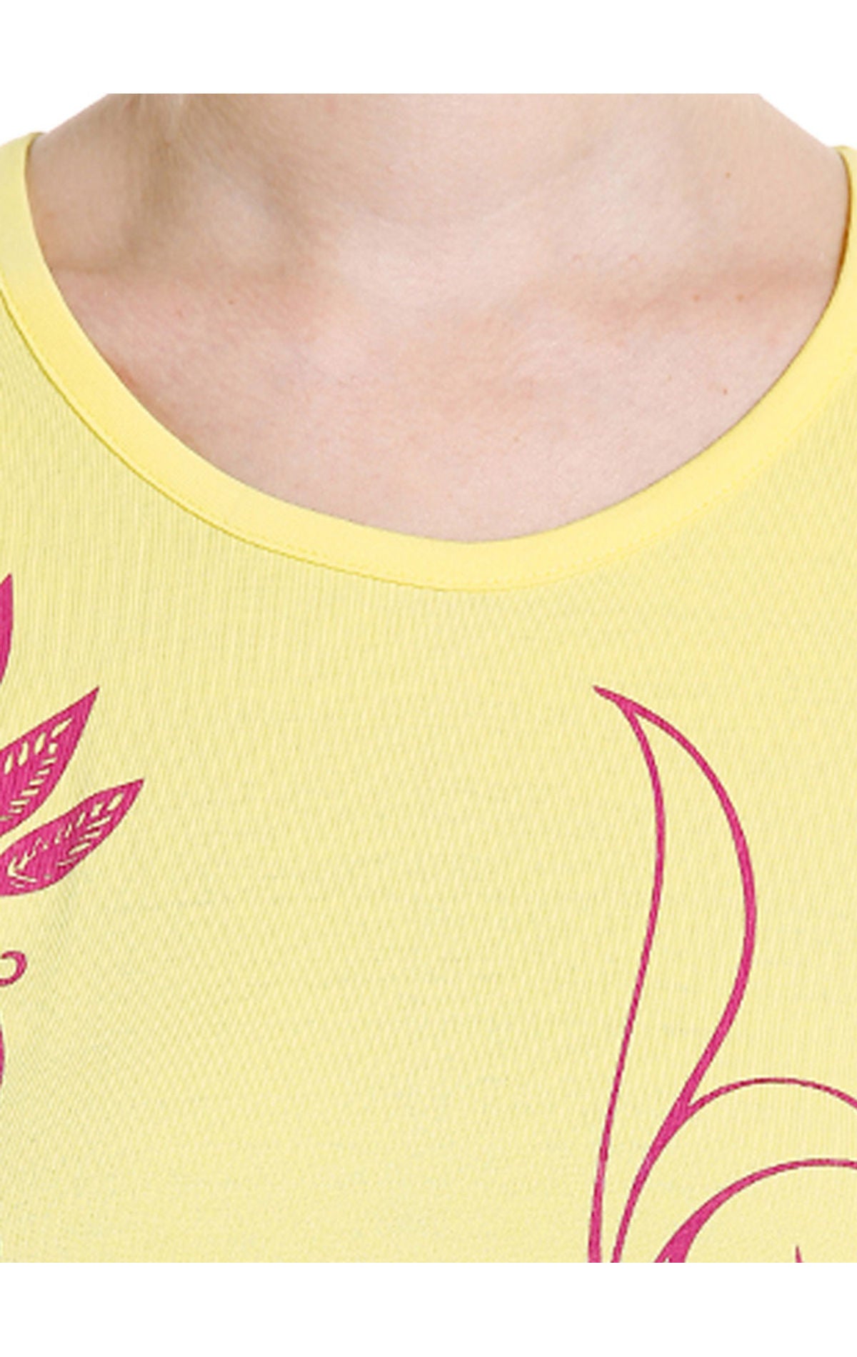 Bodyactive Women Lime Yellow Round Neck Tee-TS15-LMYEL