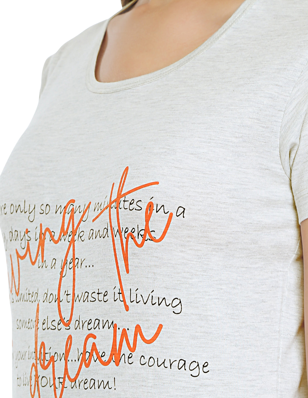 Bodyactive Light Blue Cotton Women's Long T-shirt TS40-ECRMEL