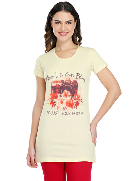 Bodyactive Lemon Cotton Women's Long T-shirt TS40-LMN