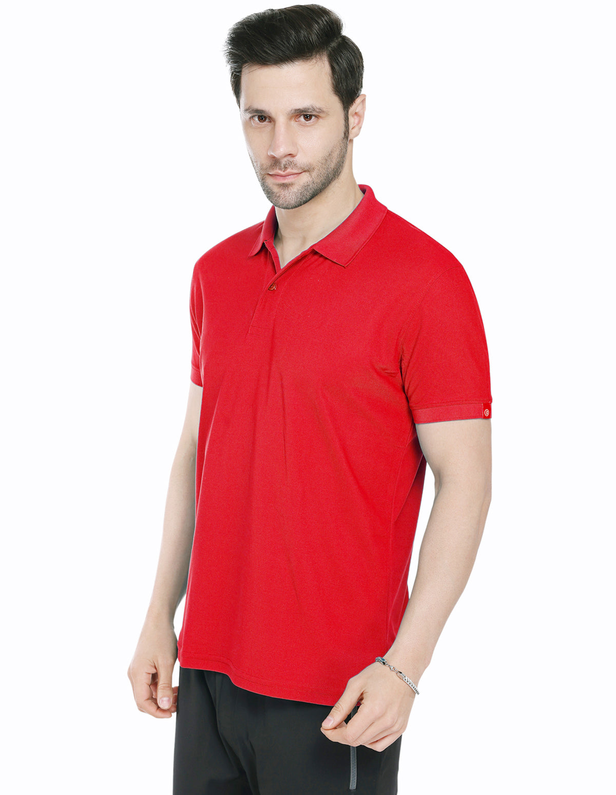 Bodyactive Premium Dry Fit Solid Half Sleeve Polo Sports T-Shirt for Men -TS45-RED