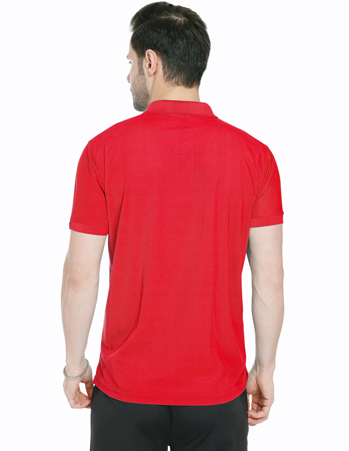 Bodyactive Premium Dry Fit Solid Half Sleeve Polo Sports T-Shirt for Men -TS45-RED