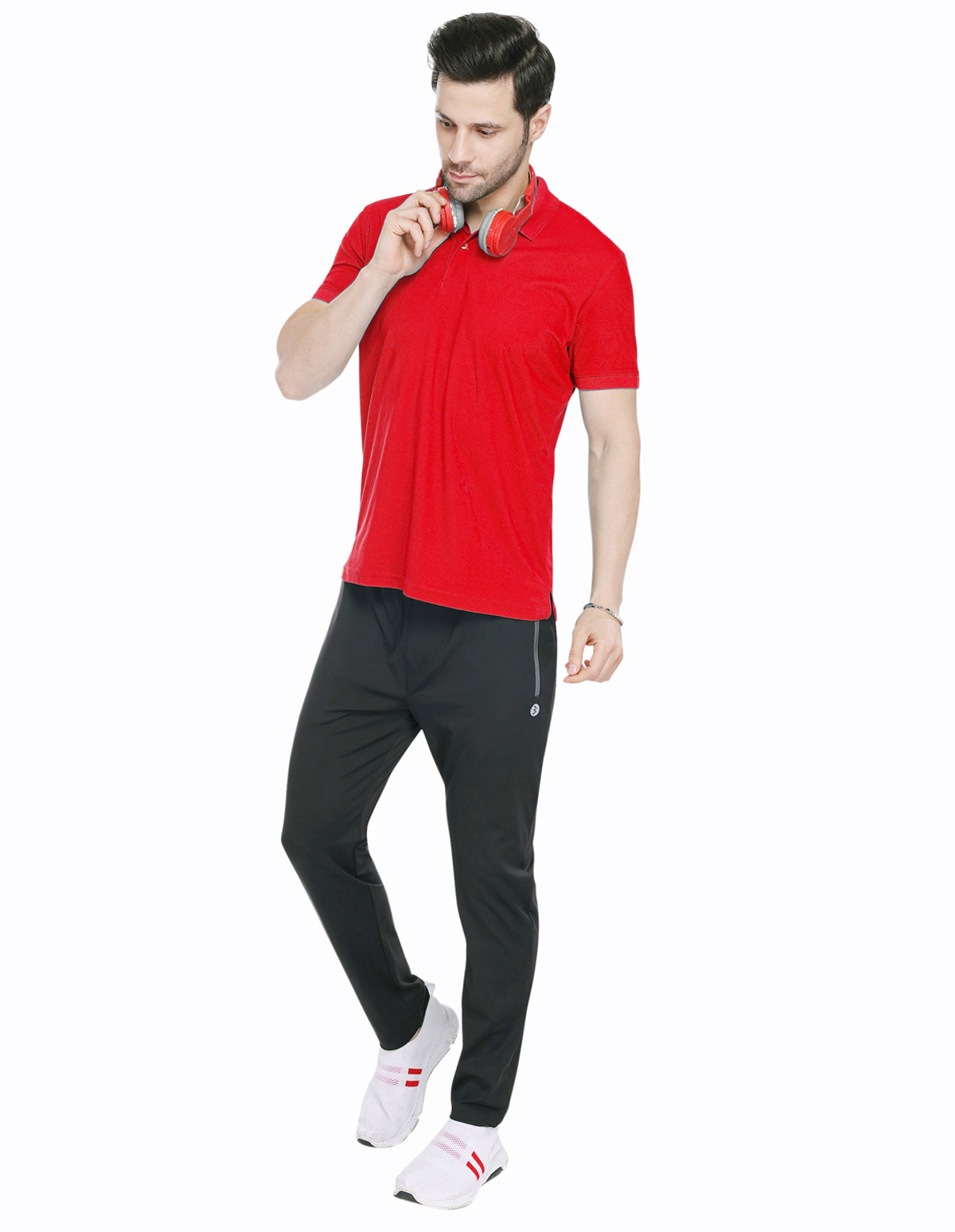 Bodyactive Premium Dry Fit Solid Half Sleeve Polo Sports T-Shirt for Men -TS45-RED