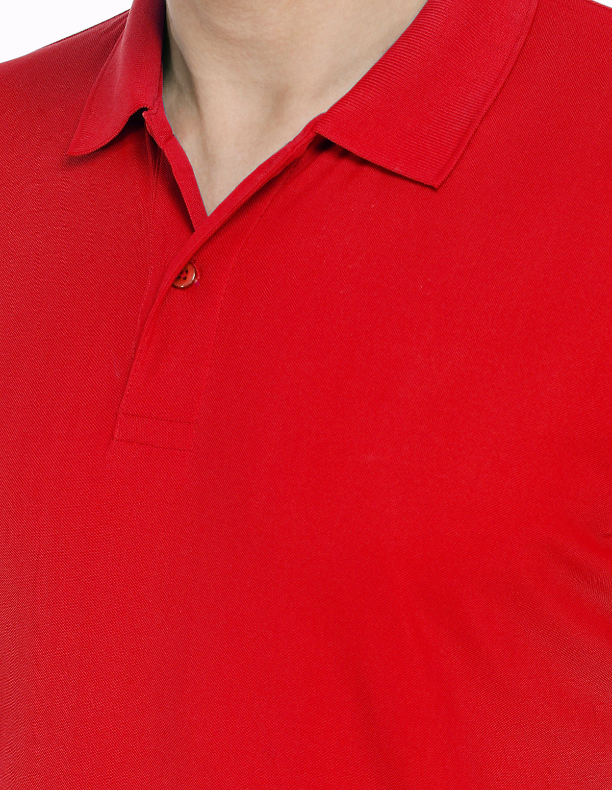 Bodyactive Premium Dry Fit Solid Half Sleeve Polo Sports T-Shirt for Men -TS45-RED