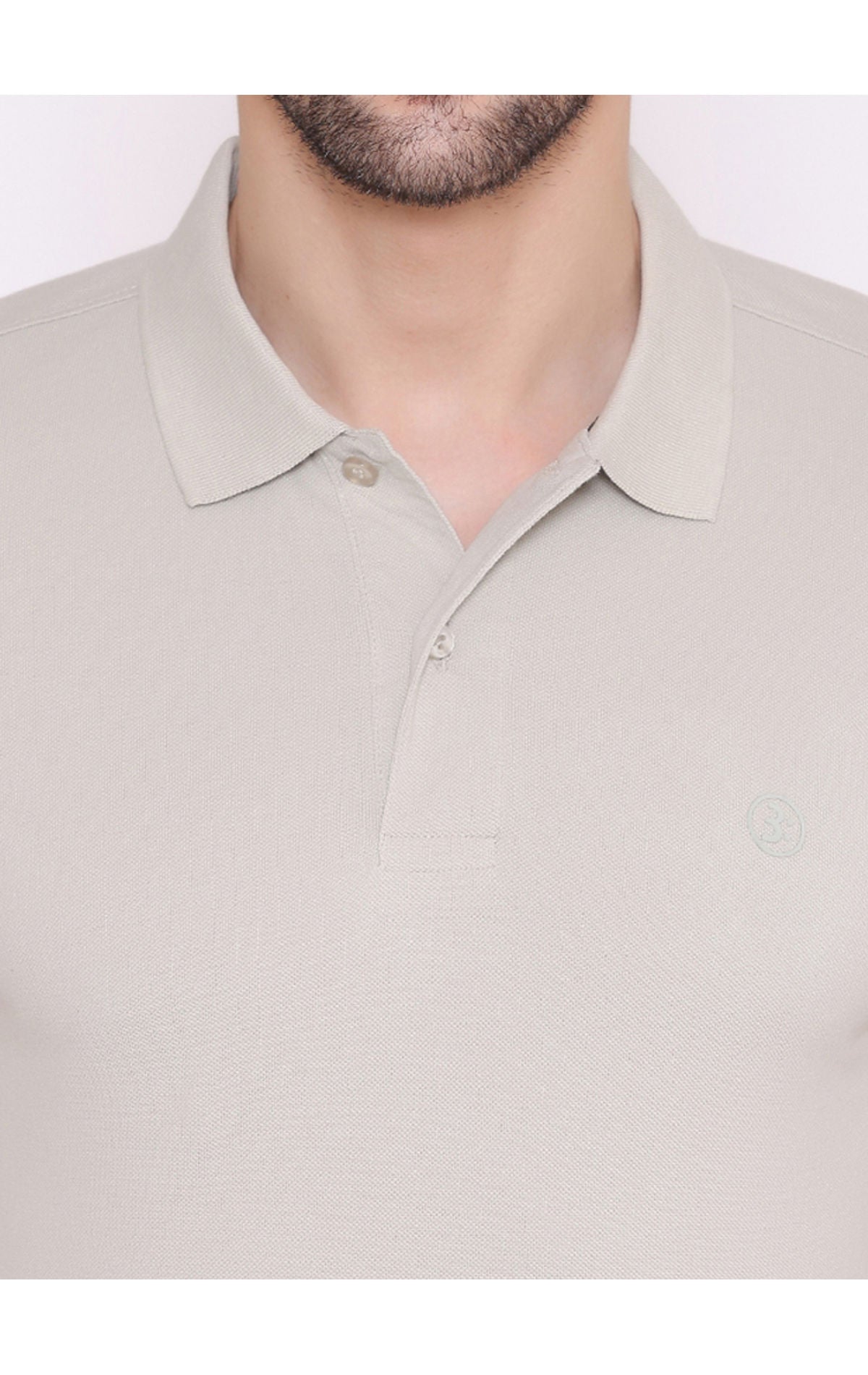 Bodyactive Solid Casual Half Sleeve Cotton Rich Pique Polo T-Shirt for Men -TS50-GREY