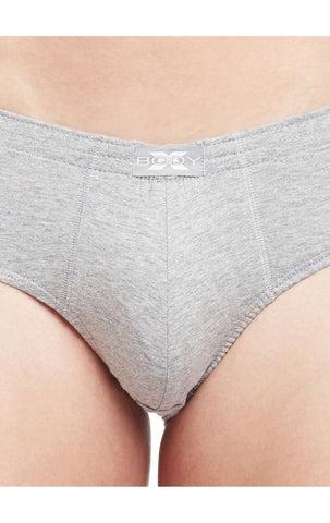 BodyX Solid Briefs-Pack of 2-TUTO-Grey Melange