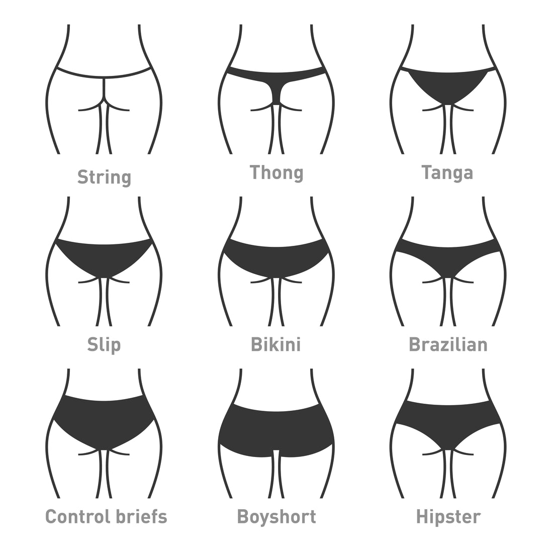 Different women's panty styles