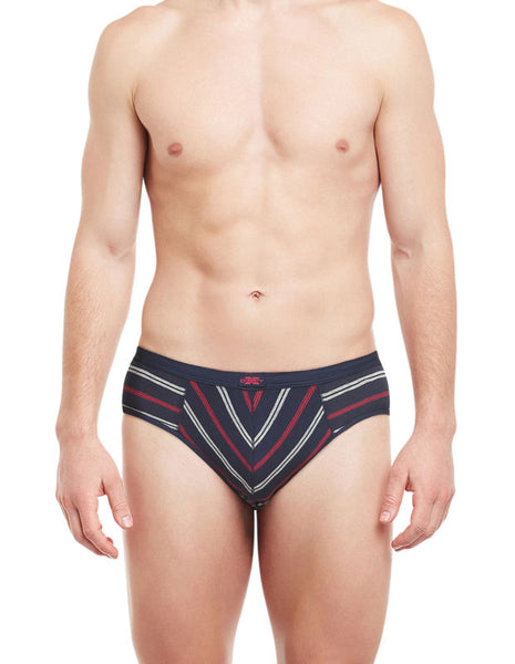 Body X Striped Briefs-BX09B-Navy Stripe