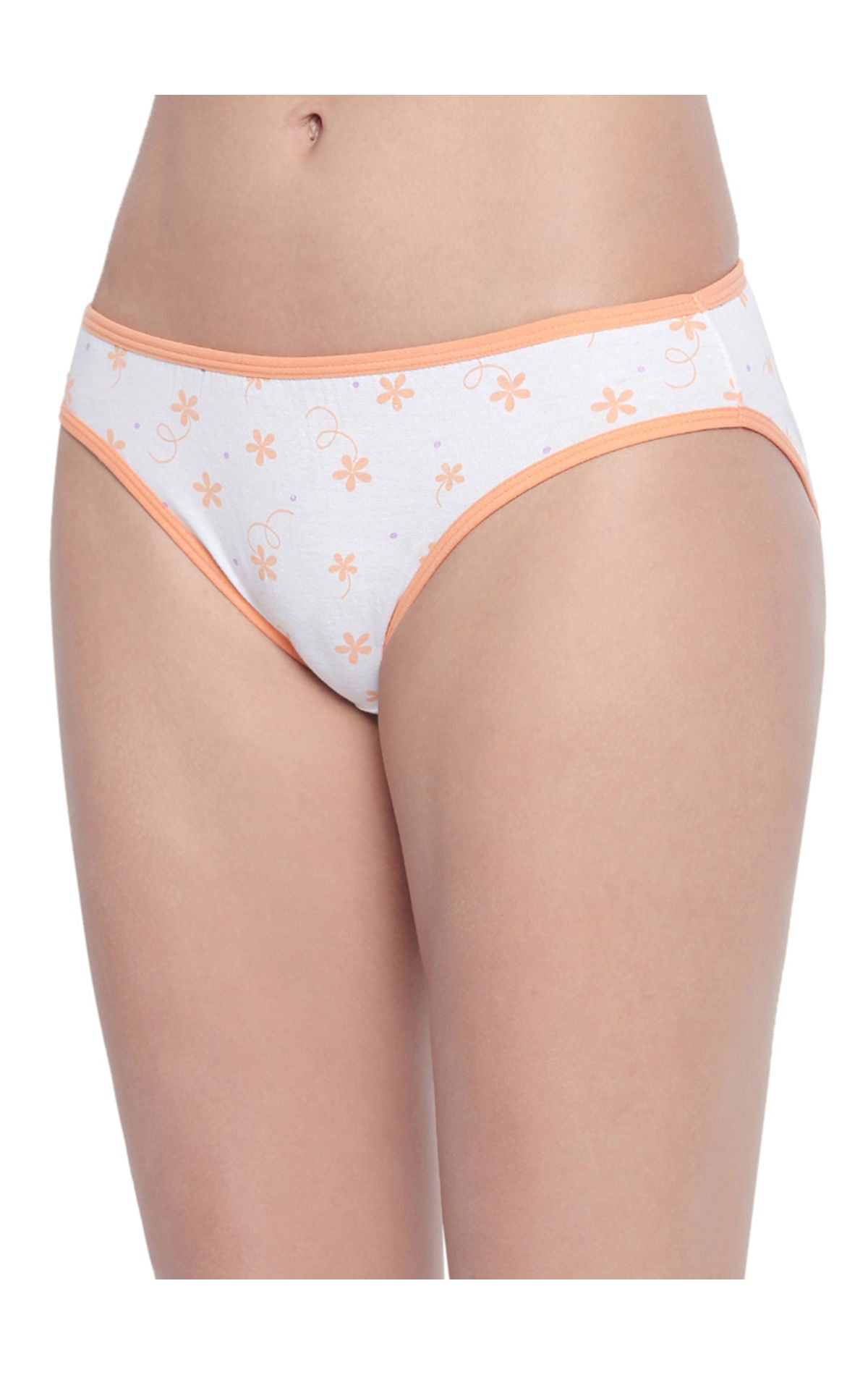 Pack of 3 High-Cut Bikini Style Cotton Printed Briefs in Assorted colors-11000