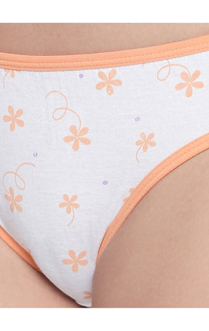 Pack of 3 High-Cut Bikini Style Cotton Printed Briefs in Assorted colors-11000