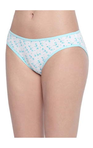 Pack of 3 High-Cut Bikini Style Cotton Printed Briefs in Assorted colors-11000