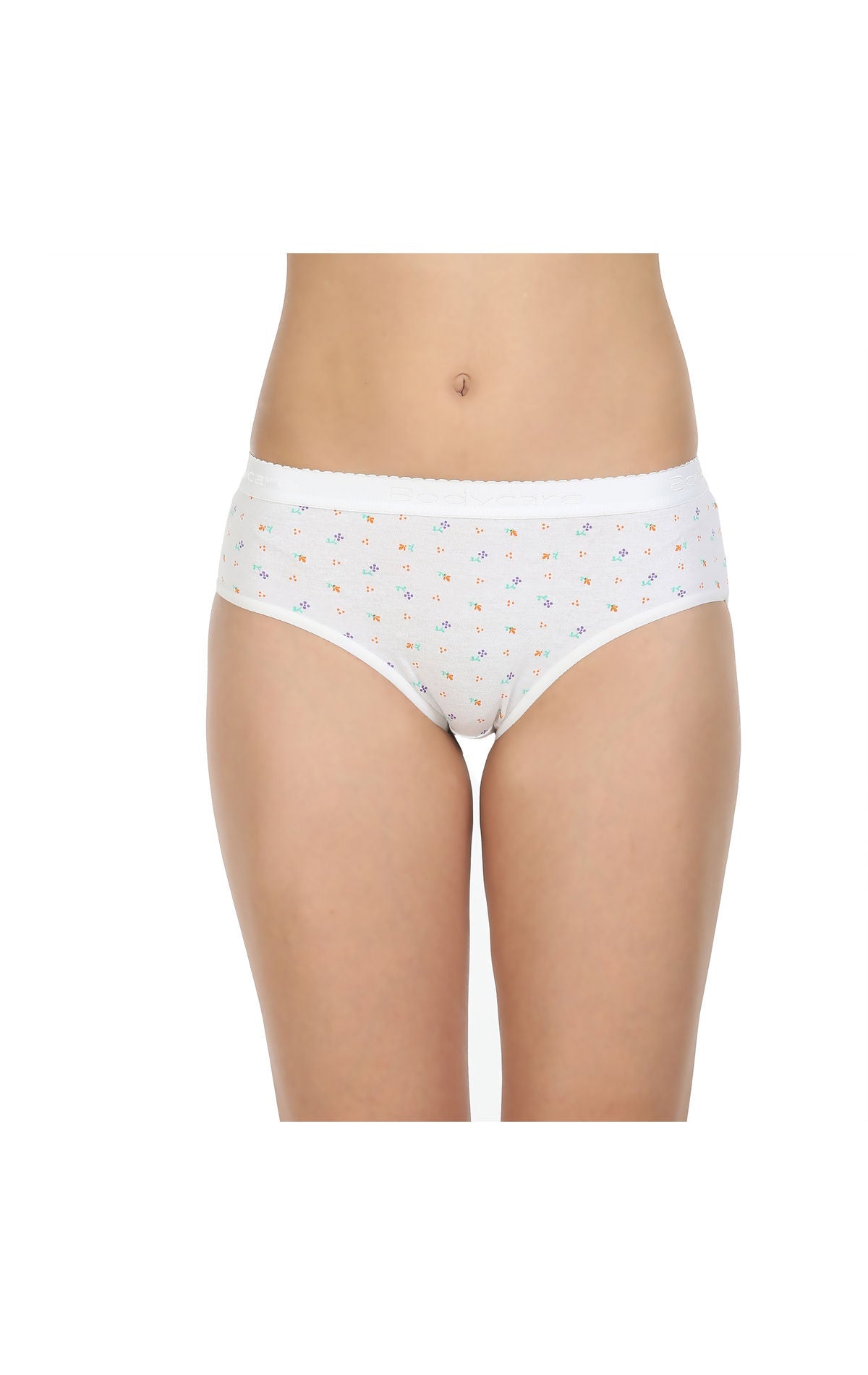 Pack of 3 Printed Cotton Briefs in White color-14004