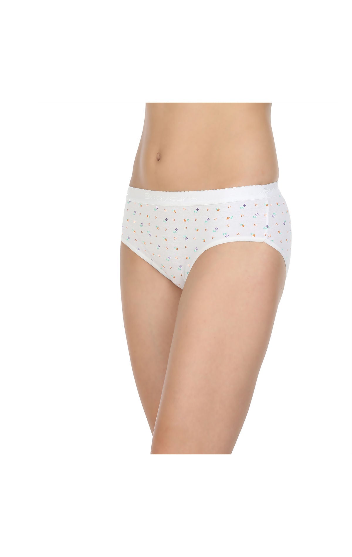 Pack of 3 Printed Cotton Briefs in White color-14004