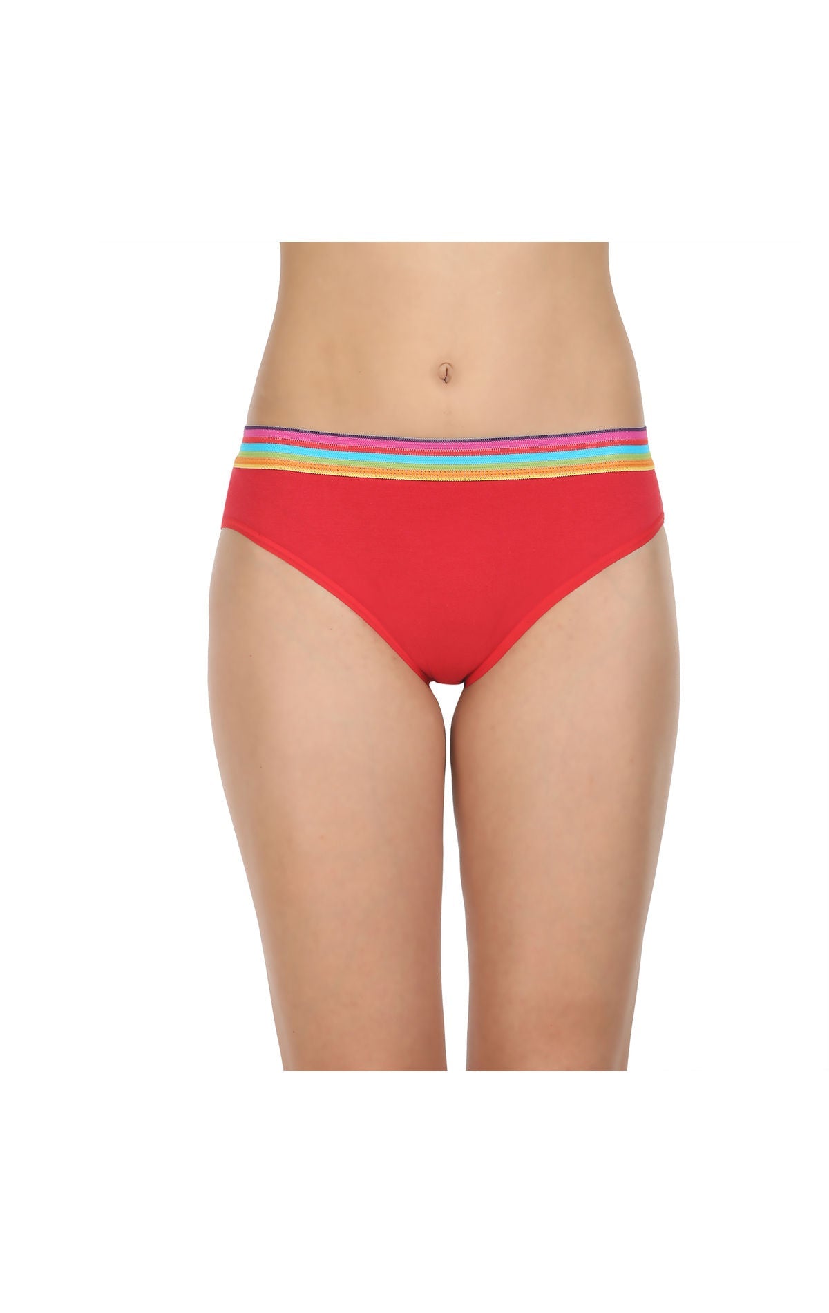 Pack of 3 High-Cut Bikini Style Cotton Printed Briefs in Assorted colors-1403