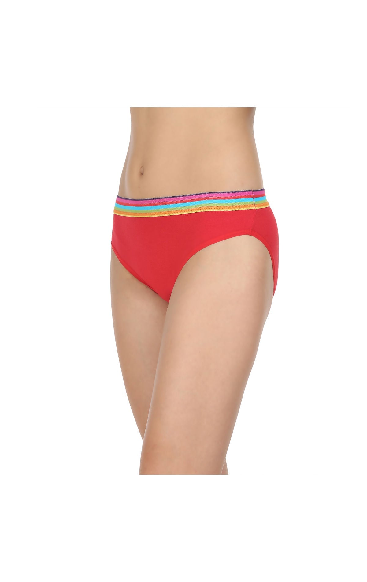 Pack of 3 High-Cut Bikini Style Cotton Printed Briefs in Assorted colors-1403