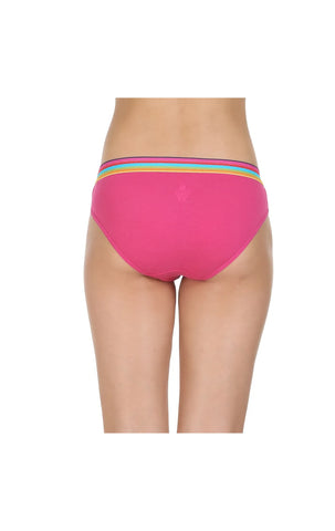 Pack of 3 High-Cut Bikini Style Cotton Printed Briefs in Assorted colors-1403