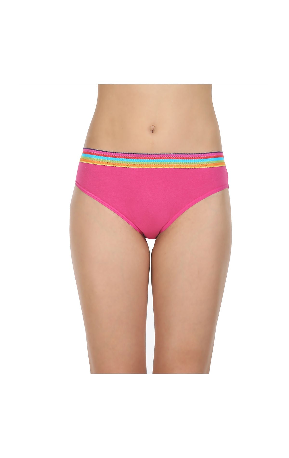 Pack of 3 High-Cut Bikini Style Cotton Printed Briefs in Assorted colors-1403