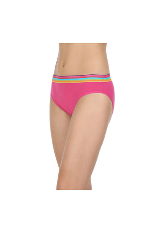 Pack of 3 High-Cut Bikini Style Cotton Printed Briefs in Assorted colors-1403