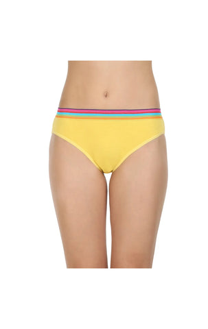 Pack of 3 High-Cut Bikini Style Cotton Printed Briefs in Assorted colors-1403