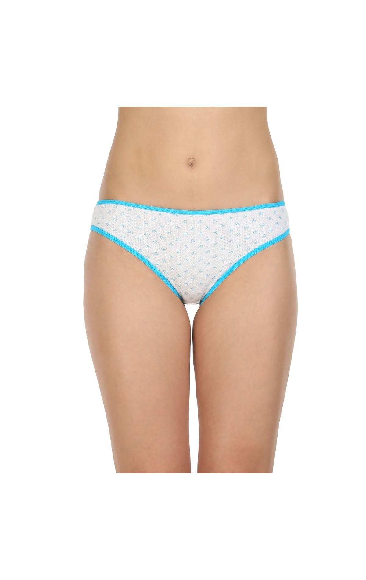 Pack of 3 High-Cut Bikini Style Cotton Printed Briefs in Assorted colors-1438