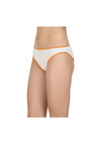 Pack of 3 High-Cut Bikini Style Cotton Printed Briefs in Assorted colors-1438