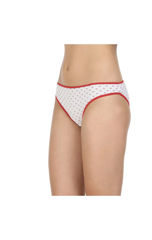 Pack of 3 High-Cut Bikini Style Cotton Printed Briefs in Assorted colors-1438