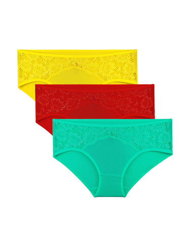 BODYCARE Pack of 3 Printed High Cut Briefs in Assorted Color-1453