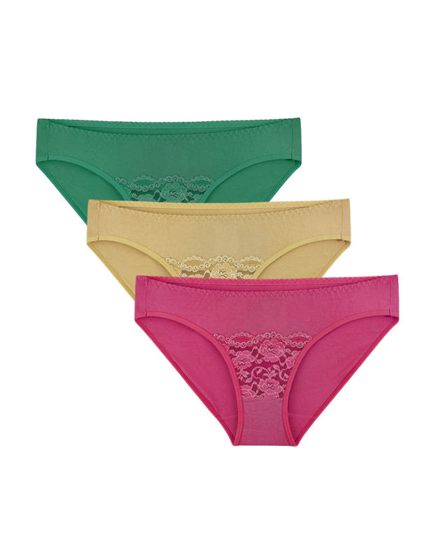 BODYCARE Pack of 3 Cotton Printed High Cut Panty-1461-Assorted