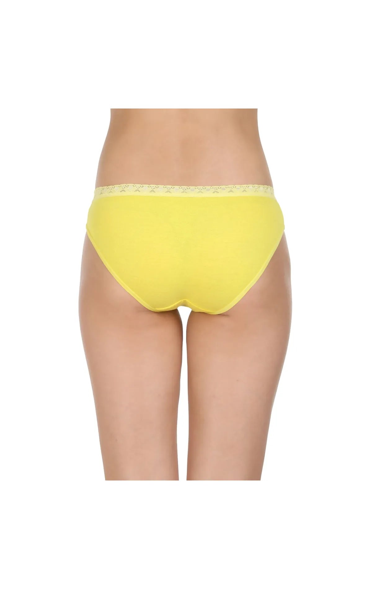 Pack of 3 Bikini Style Cotton Briefs in Assorted colors with Lacy waist Band-1473C