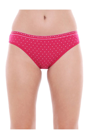 Pack of 3 High-Cut Bikini Style Cotton Printed Briefs in Assorted colors-1494