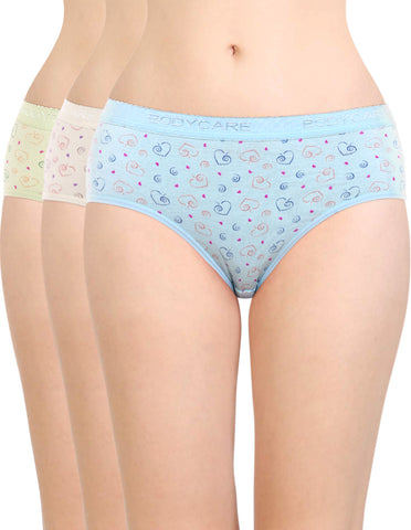 Pack of 3 Printed Cotton Briefs in Assorted colors-15000