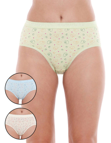 Pack of 3 Printed Cotton Briefs in Assorted colors-15000