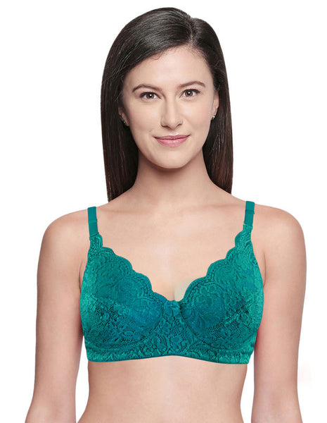 Bodycare Lace Bra - Non-Padded, Wirefree & Full Coverage-1501BGRN