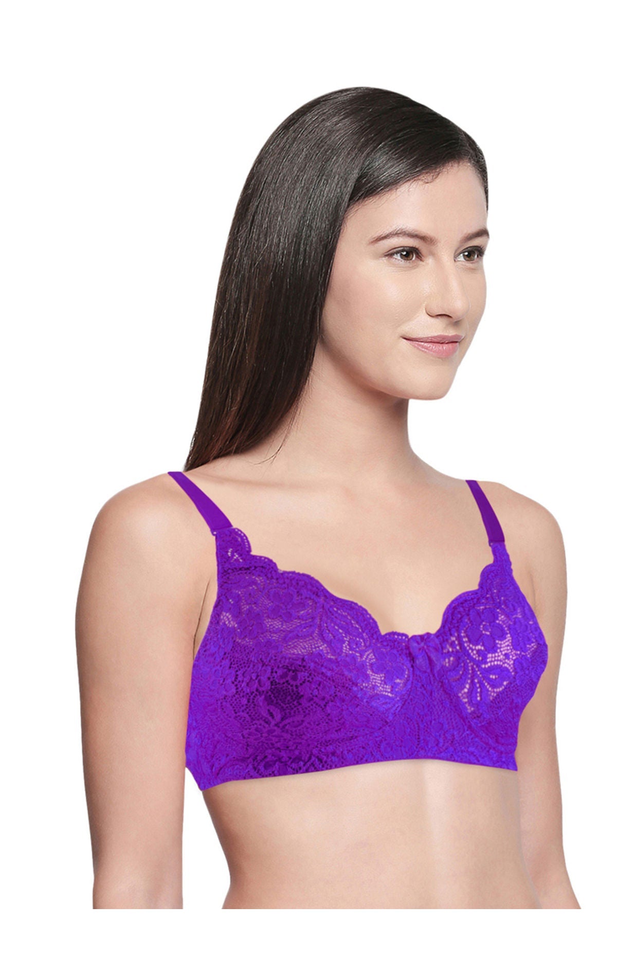 Bodycare Lace Bra - Non-Padded, Wirefree & Full Coverage-1501DPU