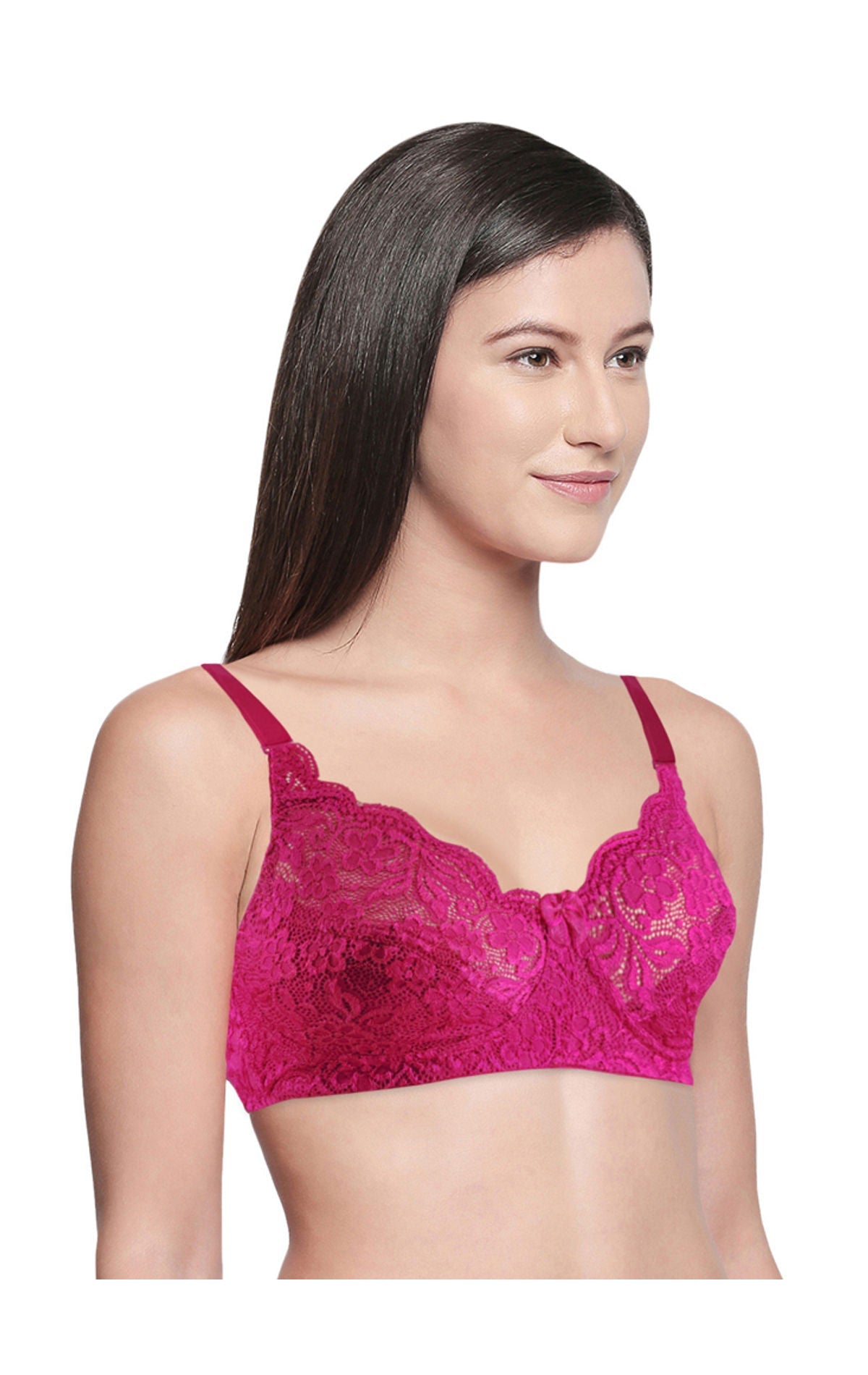 Bodycare Lace Bra - Non-Padded, Wirefree & Full Coverage-1501MH