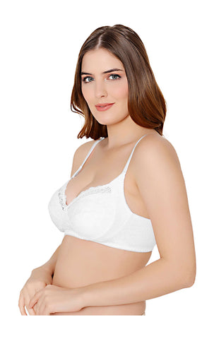 Bodycare cotton spandex wirefree adjustable straps designer net cup non padded bra-5506W