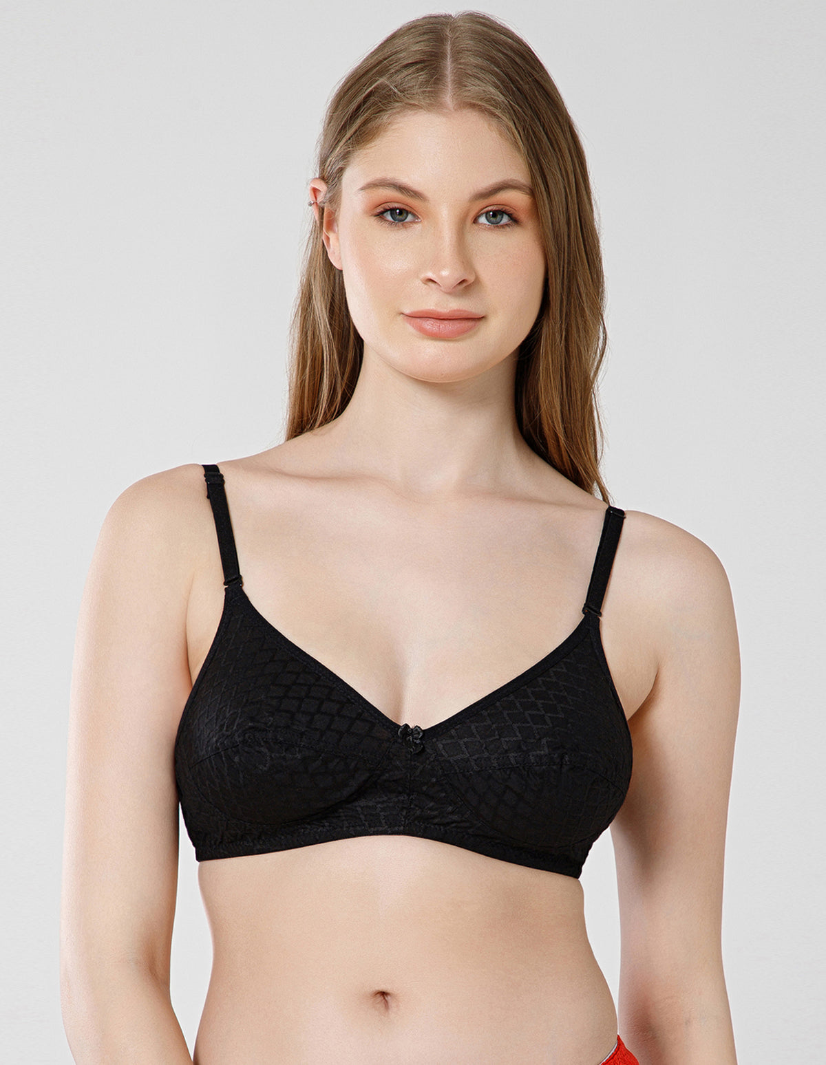 Bodycare Black Embroidered, Full Coverage, Non-Wired, Basic Comfort Bra - (#1510B)