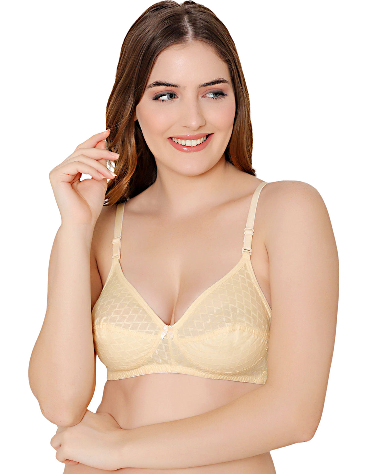 Bodycare cotton wirefree convertible straps comfortable non padded bra- 1510S