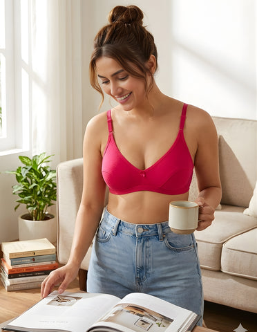 Bodycare polycotton wirefree convertible straps comfortable non padded bra-1531RA
